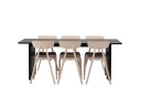 Venture Home Vail Spisegruppe 200 cm Rektangulær med 6 Ursholmen Stoler Beige