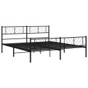 vidaXL Sengeramme i metall med hode- og fotgavl svart 180x200 cm 8721012189805