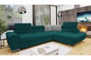 Reginia Sofa med Sjeselong 3 seter   Turkis/Lys grå