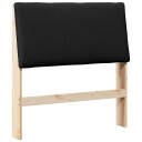  Polstret sengegavl Svart 90 cm Massiv furu