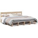  Sengeramme med madrass 200x200 cm heltre furu 8721102946950