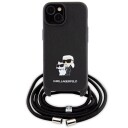 Karl Lagerfeld Hardcase til iPhone 15 6.1" Svart Crossbody Saffiano