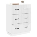vidaXL Skuffeskap Høgglans hvit 66 x 34,5 x 87 cm Konstruert tre