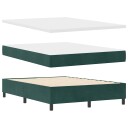  Box Spring Seng med Madrass & Benk   Mørkegrønn 140x200 cm Fløyel