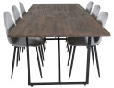 Venture Design Padang & Polar spisegruppe Natur/grå 6 st stoler & bord 250 x 100 cm