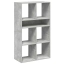 Bokhylle betonggrå 66x31x112 cm konstruert tre