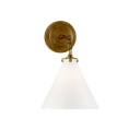Visual Comfort Katie Conical Sconce Antique Brass/White Glass