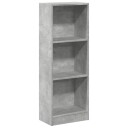Bokhylle betonggrå 40x24x109 cm konstruert tre