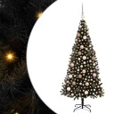  Juletre med 300 LED med stativ Svart 180 cm PVC
