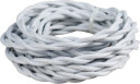 Namron Lampeledning vridd tekstil hvit 3m - 82108