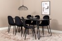 Venture Home Spisegruppe Pipaon 190 cm inkl. 6 Tommy Stoler Svart