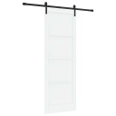 vidaXL Skyvedør med tilbehør Hvit 83x232 cm Solid Tre Furu