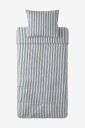 Ellos Home   Dynetrekksett Bedset Heaven Stripe i bomull 2 deler   Blå