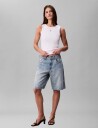 Calvin Klein Jeans Woven Label 2X2 Baby Rib Tank   White   M