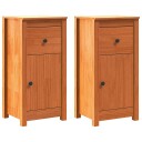  Serviesskap 2 pcs Vokset Brun 39 x 34,5 x 80 cm Massiv furu