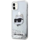 Karl Lagerfeld Glitter Choupette Hardcase til iPhone 11/XR Sølv