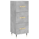 vidaXL Skjenk betonggrå 34,5x34x90 cm konstruert tre