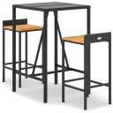  Hagebarsett 3 deler svart polyrotting og heltre akasie 3187674