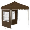 vidaXL Pop-up Festtelt 195 x 195 x 245 cm Gråbrun Oxford Stoff
