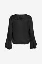 Vila - Bluse Viharrison V-Neck L/S Top - Svart