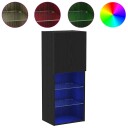  TV benk med LED lamper Svart Eik 40,5x30x102 cm