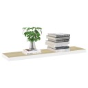 vidaXL Flytende vegghylle eik og hvit 120x23,5x3,8 cm MDF