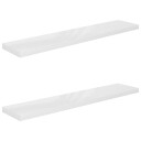 vidaXL Flytende vegghyller 2 stk h?yglans hvit 120x23,5x3,8 cm MDF