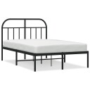 vidaXL Sengeramme i metall med sengegavl svart 120x200 cm