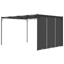 vidaXL Hagepaviljong med sidegardin 4x3x2,25 m antrasitt