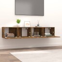 vidaXL TV-benker 2 stk røkt eik 80x30x30 cm konstruert tre