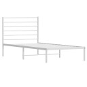 vidaXL Sengeramme i metall med hodegavl hvit 90x200 cm