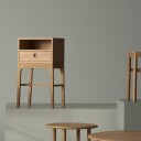 Mavis Höllviken Bedside Table Tall Legs White Pigmented Oak
