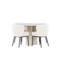 Olivia Spisegruppe 110 cm Rund med 4 Agnes stoler   Beige/Hvit