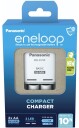Panasonic Eneloop Kompakt Batterilader for 2xAA/AAA NiMH 2000mAh Europlug
