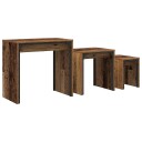 vidaXL Kaffebord med Nesting 3 pcs Gammelt tre 60 x 35 x 56 cm