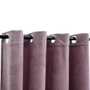 vidaXL Lystette gardiner med ringer 2 stk fløyel antikk rosa 140x175 cm
