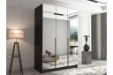 Herrljunga Garderobe med Speil 150 cm - Svart/Gull