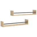  Vegghyller med stenger 2 stk sonoma eik 80x16x14 cm 8721012126015