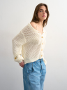 Topshop Emelie Long Sleeve Open Stitch Cardigan Hvit L
