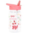 A Little Lovely Company Drikkeflaske m. Sugerør 450 ml Fun A Little Lovely Company OneSize Drikkeflaske Rosa