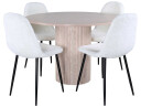 Venture Design Bianca & Polar spisegruppe Hvit/whitewash 4 stoler & bord 110 cm