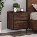  Veggmonterte nattbord 2 stk brun eik 40x31x39,5 cm 8721102837920