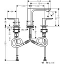 Hansgrohe Rebris S Servantbatteri 110 3-hulls, m/oppløftventil, Krom