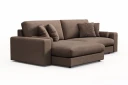 Arken Lyx 4 seter Vendbar L formet Dyp Divansofa i stoff   Brun