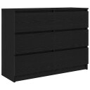 Skjenk svart eik 100x35x76 cm konstruert tre