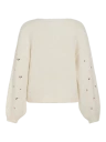 VIMARLEY L/S EMB KNIT PULLOVER EGRET FLOWER