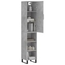 vidaXL Highboard betonggrå 34,5x34x180 cm konstruert tre 8720845484279