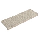 vidaXL Selvklebende trappematter sisal-utseende 15 stk 65x21x4 cm sølv