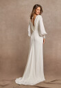 Bubbleroom Occasion Waterfall Back Satin Wedding Gown White 42