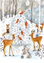 Christmas in the winter animal forest Poster Plakat / 70x100cm